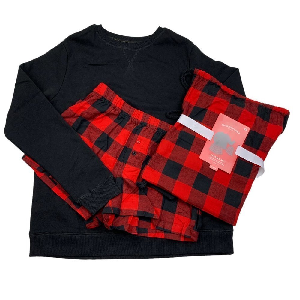 Wondershop Holiday/Christmas/Winter 3-Piece Plaid Pajama Set Women's Size XS
